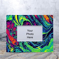 Color Colorful Geoglyser Abstract Holographic White Tabletop Photo Frame 4 x6  by Modalart