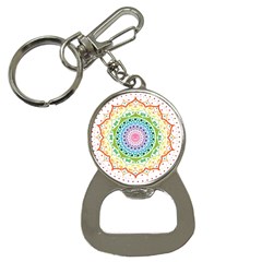 Mandala Pattern Rainbow Pride Bottle Opener Key Chain by Vaneshop