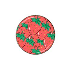 Texture Sweet Strawberry Dessert Food Summer Pattern Hat Clip Ball Marker by Sarkoni