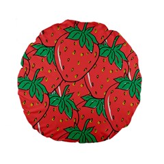 Texture Sweet Strawberry Dessert Food Summer Pattern Standard 15  Premium Flano Round Cushions by Sarkoni