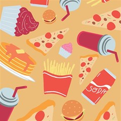 Fast Junk Food  Pizza Burger Cool Soda Pattern Play Mat (rectangle) by Sarkoni