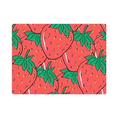 Texture Sweet Strawberry Dessert Food Summer Pattern Premium Plush Fleece Blanket (mini) by Sarkoni