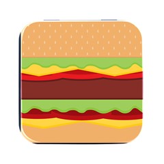 Cake Cute Burger Square Metal Box (black) by Dutashop