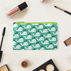 Whale Sea Blue Cosmetic Bag (xs) by Dutashop