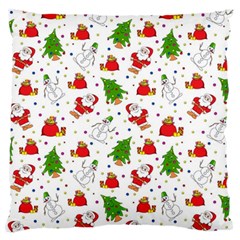 Christmas Santa Pattern Tree Standard Premium Plush Fleece Cushion Case (two Sides)