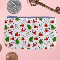 Christmas Santa Pattern Tree Large Coin Purse by Sarkoni