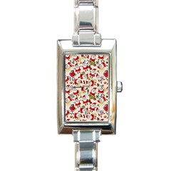 Christmas  Santa Claus Patterns Rectangle Italian Charm Watch by Sarkoni