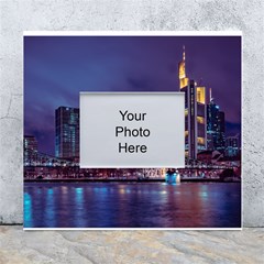 Frankfurt City Skyline Skyscraper White Wall Photo Frame 5  X 7 