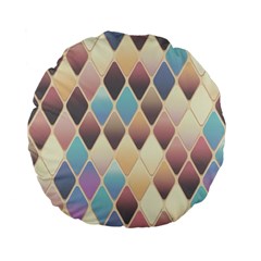 Abstract Colorful Diamond Background Tile Standard 15  Premium Flano Round Cushions