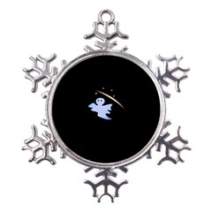 Ghost Night Night Sky Small Sweet Metal Large Snowflake Ornament by Amaryn4rt