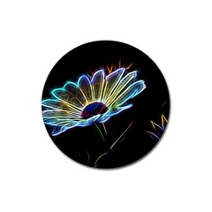 Flower Pattern Design Abstract Background Magnet 3  (round) by Amaryn4rt