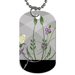 Flower Butterfly Pot Dog Tag (one Side)