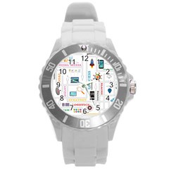 Illustrations Startup Business Organization Round Plastic Sport Watch (l) by Sarkoni