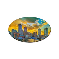 Boston Skyline Cityscape River Sticker Oval (100 Pack)