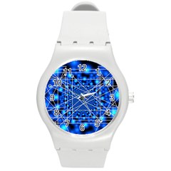 Network Connection Structure Knot Round Plastic Sport Watch (m) by Amaryn4rt