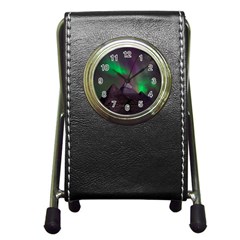 Fantasy Pyramid Mystic Space Aurora Pen Holder Desk Clock by Grandong