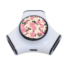 Floral Vintage Flowers 3-port Usb Hub