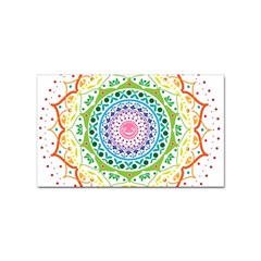 Mandala Pattern Rainbow Pride Sticker Rectangular (10 Pack) by Ravend