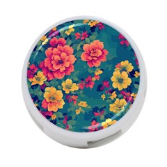 Floral Art Flowers Textile 4-port Usb Hub (two Sides) by Ravend