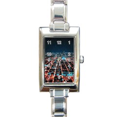 Aerial Shot Of Buildings Rectangle Italian Charm Watch by Modalart