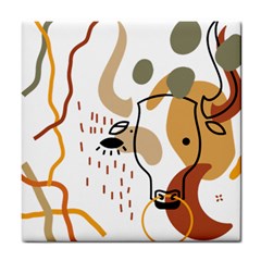 Abstract Bull Art Design Tile Coaster by Ndabl3x