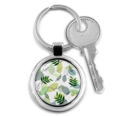 Leaves Foliage Pattern Abstract Key Chain (round) by Grandong