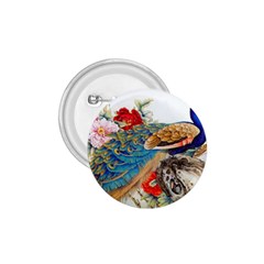 Birds Peacock Artistic Colorful Flower Painting 1 75  Buttons by Sarkoni
