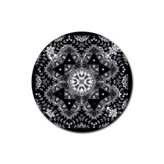 Mandala Calming Coloring Page Rubber Round Coaster (4 Pack) by Sarkoni