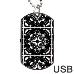 Kaleidoscope Mandala Art Dog Tag Usb Flash (two Sides) by Sarkoni