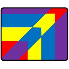 Colorful Red Yellow Blue Purple Two Sides Fleece Blanket (medium) by Grandong