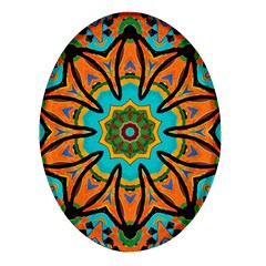 Color Abstract Pattern Structure Oval Glass Fridge Magnet (4 Pack)