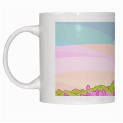 Pink And White Forest Illustration Adventure Time Cartoon White Mug by Sarkoni