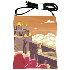 Animated Castle Illustration Adventure Time Cartoon Nature Shoulder Sling Bag