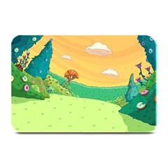 Green Field Illustration Adventure Time Multi Colored Plate Mats