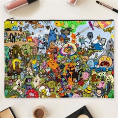 Cartoon Characters Tv Show  Adventure Time Multi Colored Cosmetic Bag (xxxl) by Sarkoni