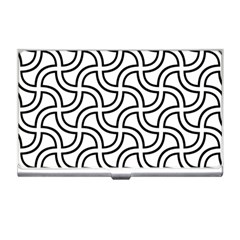 Pattern Monochrome Repeat Black And White Business Card Holder by Pakjumat