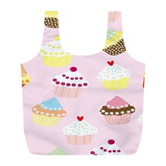 Cupcakes Wallpaper Paper Background Full Print Recycle Bag (l)