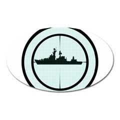 Ship Target Destroyer Warship Oval Magnet by Pakjumat