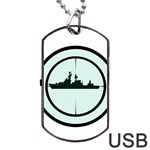 Ship Target Destroyer Warship Dog Tag USB Flash (One Side) Front