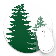 Pine Trees Spruce Tree Round Mousepad by Modalart