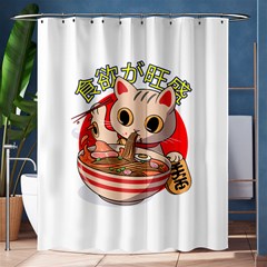 Ramen Cat Noodles Cute Japanes Shower Curtain 60  X 72  (medium) 