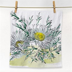 Thistle Alpine Flower Flower Plant Face Towel by Modalart