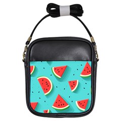 Watermelon Fruit Slice Girls Sling Bag by Bedest