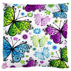 Butterflies Abstract Background Colorful Desenho Vector Large Cushion Case (one Side) by Bedest