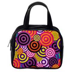 Abstract Circles Background Retro Classic Handbag (one Side) by Ravend