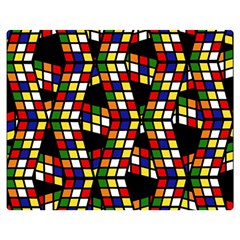 Graphic Pattern Rubiks Cube Cubes Two Sides Premium Plush Fleece Blanket (medium) by Ravend