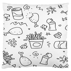 Set Chalk Out Scribble Collection Large Premium Plush Fleece Cushion Case (two Sides) by Ravend