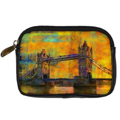 London Tower Abstract Bridge Digital Camera Leather Case by Amaryn4rt