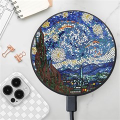 Mosaic Art Vincent Van Gogh Starry Night Wireless Fast Charger(black) by Modalart