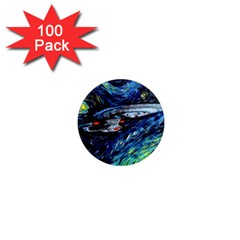 Star Ship Parody Art Starry Night 1  Mini Magnets (100 Pack)  by Modalart